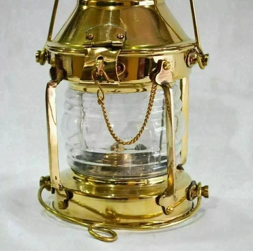 Antik messing lampe schiff - messing,