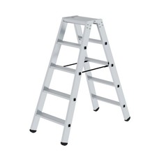 Leiter Bockleiter Alu Stufen-Stehleiter beidseitig begehbar 2×5 Stufen RIESA