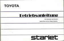 TOYOTA STARLET P7 Bedienungsanleitung  1987 Betriebsanleitung Handbuch BA