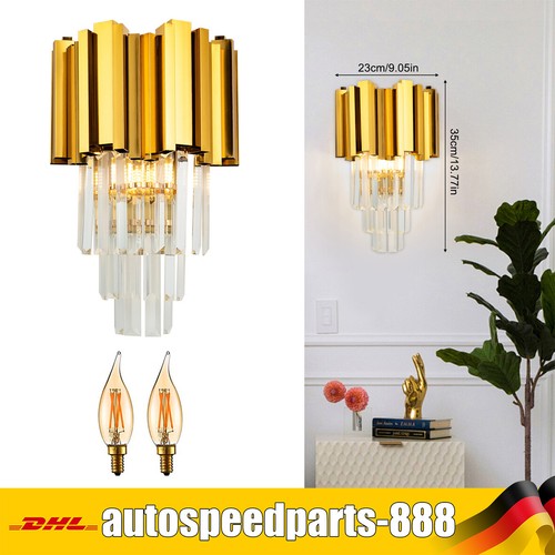 Golden kristall wandleuchte - kristall,