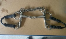 Pelham Gebiss doppelt gebrochen, 14,5 cm, Stärke 21 mm, L: 120mm mit Riemchen