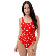 Badeanzug damen rot herzen - damen,