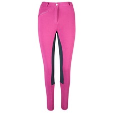PFIFF 101197 Kinder Reithose Vollbesatzreithose, gewaschen, Hose, Pink-Grau, 164
