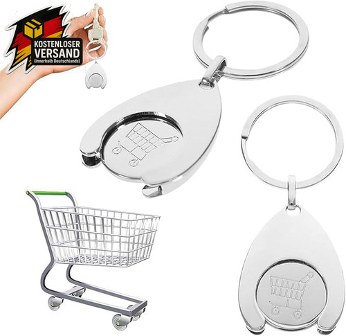 Einkaufswagen token silber - einkaufswagen-token,