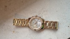 Guess Damenuhr Gold Glitzer