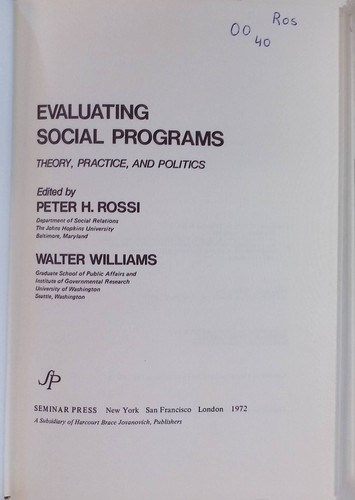 Evaluating social programs - evaluating,