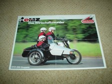 original MZ ETZ 250 Gespann Hein Gericke Prospekt Superelastik Seitenwagen IFA