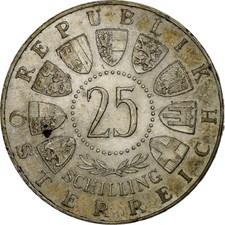 Österreich, 25 Schilling, 1957, Silber, VZ, KM:2883