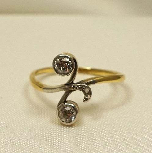 Jugendstil diamant ring - diamant, 750