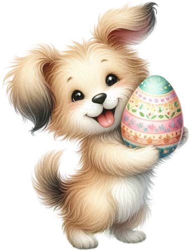 Bunte ostern welpe hund - ostern,