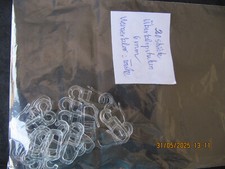 20 Überklipshaken 6 mm glasklar - Faltenlegehaken für Gardinenringe