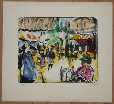 Werner LICHTNER-AIX Farblithographie Auflage 23/100 "Marktleben"  39,7 x 32,0 cm
