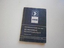 MZ Motorrad ETS 250 Trophy Sport, originale Betriebsanleitung von 1971 !