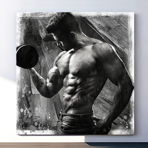 Leinwand bild mann fitness - bild,
