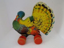 Altes Ziehspielzeug , Putenhahn ,  Holz, Gecevo, Steinach/Thür.  DDR RAR !