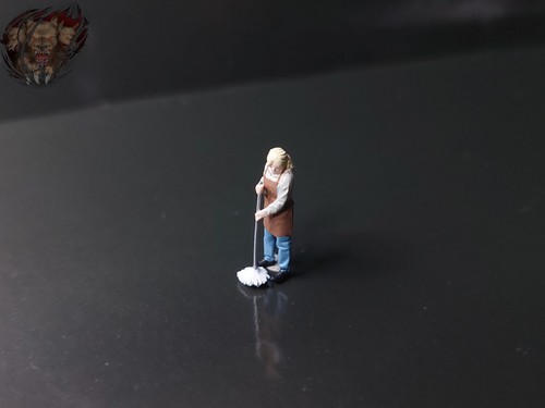 Frau mit wischmop - mit,