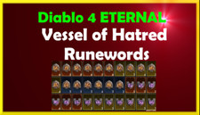 Diablo 4 ETERNAL Ewig Runewords Runes BAC EOM Vessel of Hatred D4 SC PC PS