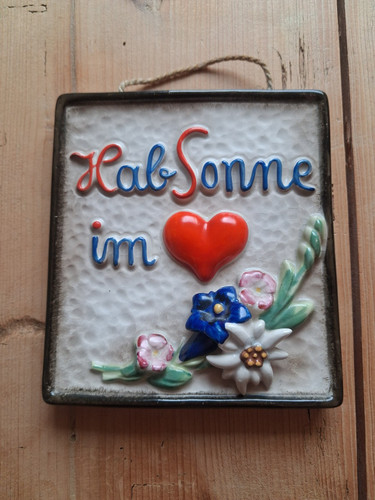 Keramik spruch platte hab - keramik, "hab