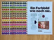 SABA Ultracolor Farbfernseher TV Fernseher Original 1975 Vintage Advert Werbung