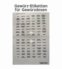 Tupperware Gewürz Etiketten