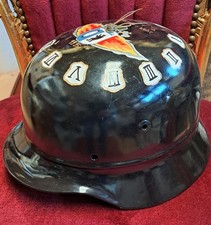 Alter Feuerwehrhelm, Wanduhr, Handbemalt