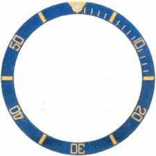 Lünetten-Inlay blau/gold