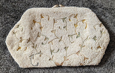 Antike Handtasche, Abendtasche Glasperlenstickerei  ca. um 1930 Art Deco