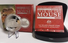 1 OZ 999 Silber Lunar II 2008 Mouse Proof Jahr der Maus 2008 PP Box und CoA
