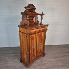 26319 Vertiko mit Aufsatz Gründerzeit 1880 Nussbaum furniert  Antik