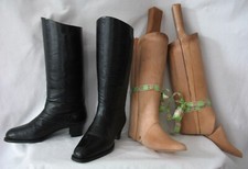 37,5 antik HANDARBEIT Lederstiefel HOLZ STIEFELSPANNER Trachtenstiefel Viktorian