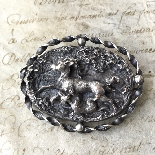 Brosche bronze versilbert - brosche,