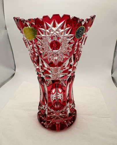 Vintage bleikristall vase - vintage,