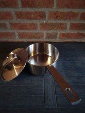 Iittala Stielkasserolle, gebürsteter Edelstahl, massiv, wertig,mit Deckel, 1.Hd.