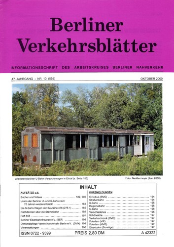 Berliner verkehrsblätter heft - berliner,