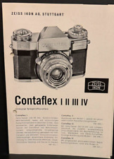 #A0447-Zeiss Ikon CONTAFLEX I II III IV Zubehör Infoblatt 4 Seiten