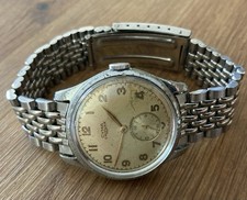 Seltene Cyma Triplex Armbanduhr mit Gravur. Militäruhr? Dienstuhr? Handaufzug. 