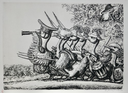 Paul weber lithographie - a.,