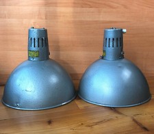 2 Stück alte Lampe Industrielampe Fabriklampe Werkstattlampe DDR Alu ikb Berlin