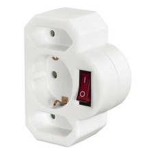 Hama 3fach Steckdosenadapter Multistecker Mehrfachstecker + Schalter Schuko Weiß