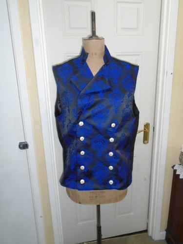 Regency weste blau brokat - weste, 44
