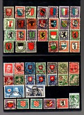 Briefmarken Schweiz Lot pro Juventute 1920er Jahre gestempelt Wappen