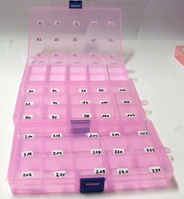  VP43 / 3 Sortimentskasten 15 Fächer, 17,3x9,6x2,2 cm - rose transparent