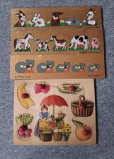 4  Holzpuzzle, 2 x simplex, 1 x acre, 1 x selecta -  Lernspielzeug