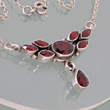 Granat Silber Kette STERLING