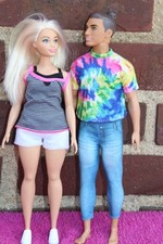 MATTEL BARBIE KEN PUPPE K29 PAAR FASHIONISTAS in OVER SIZE SHORTS SHIRT HOSE RAR