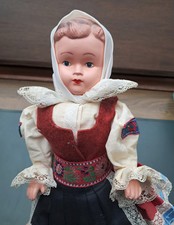 Tschechische Trachtenpuppe Sammelpüppchen 30cm, 60er Jahre
