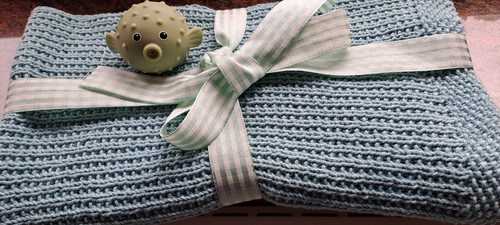Babydecke handgestrickt mit