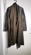 Sexy Amisu Trenchcoat Damen Mantel Wildleder Optik Kunstleder Ärmel Herbst Gr40