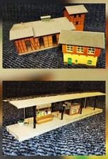 Bastelkonvolut Bahnhofsbereich / 2x Auhagen / Kunststoff Modellbahnhäuser / DDR