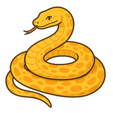 9X9 Car Sticker Yellow Snake